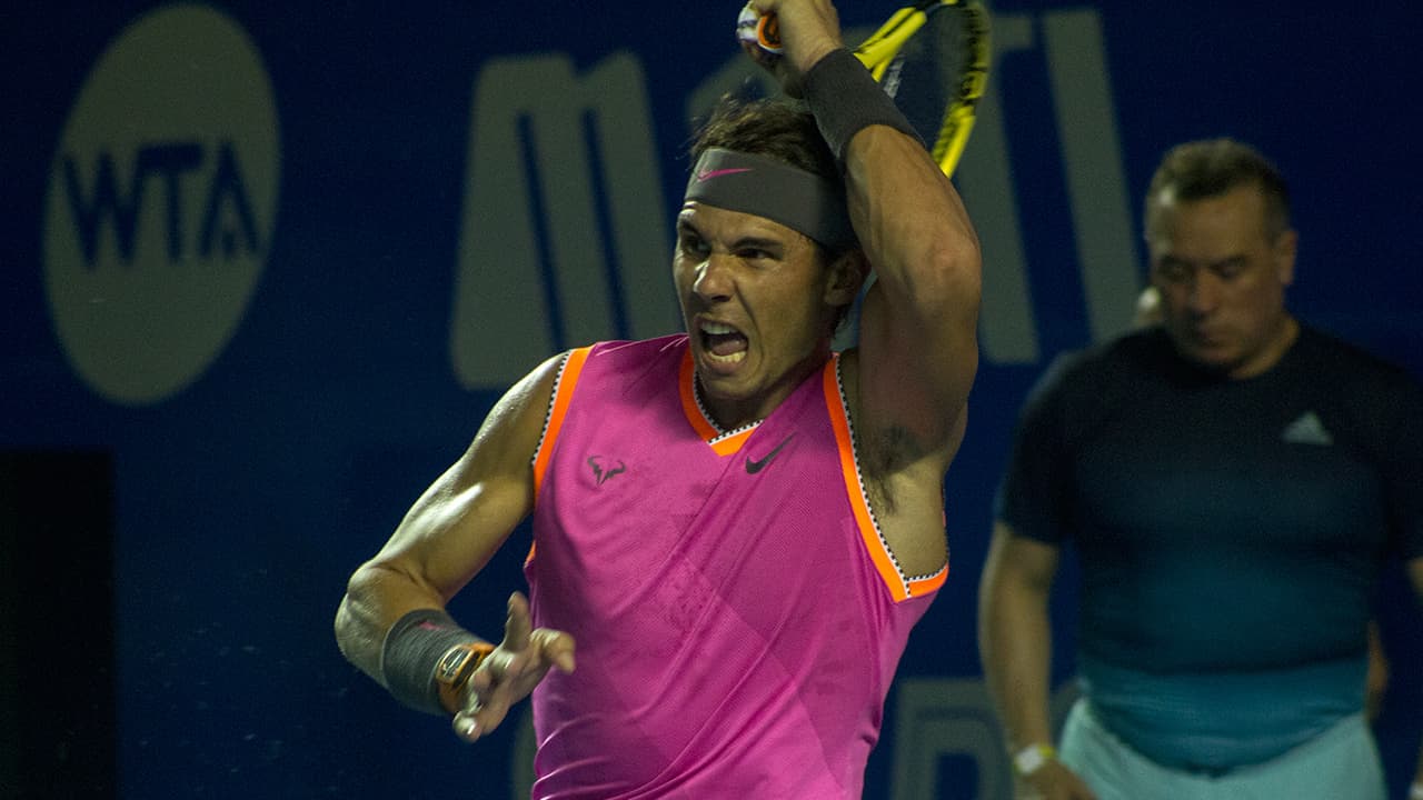 Rafael Nadal debutó con victoria en el Abierto Mexicano.