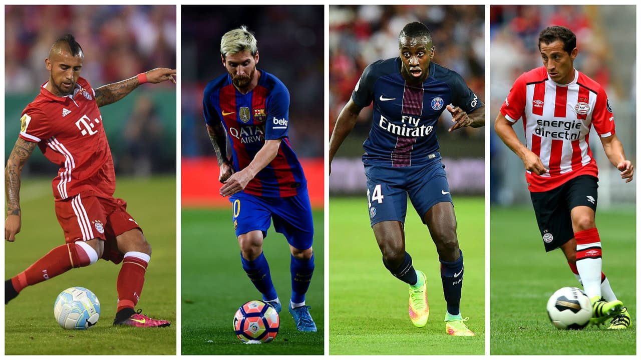 Arturo Vidal, Lionel Messi, Blaise Matuidi y Andrés Guardado.