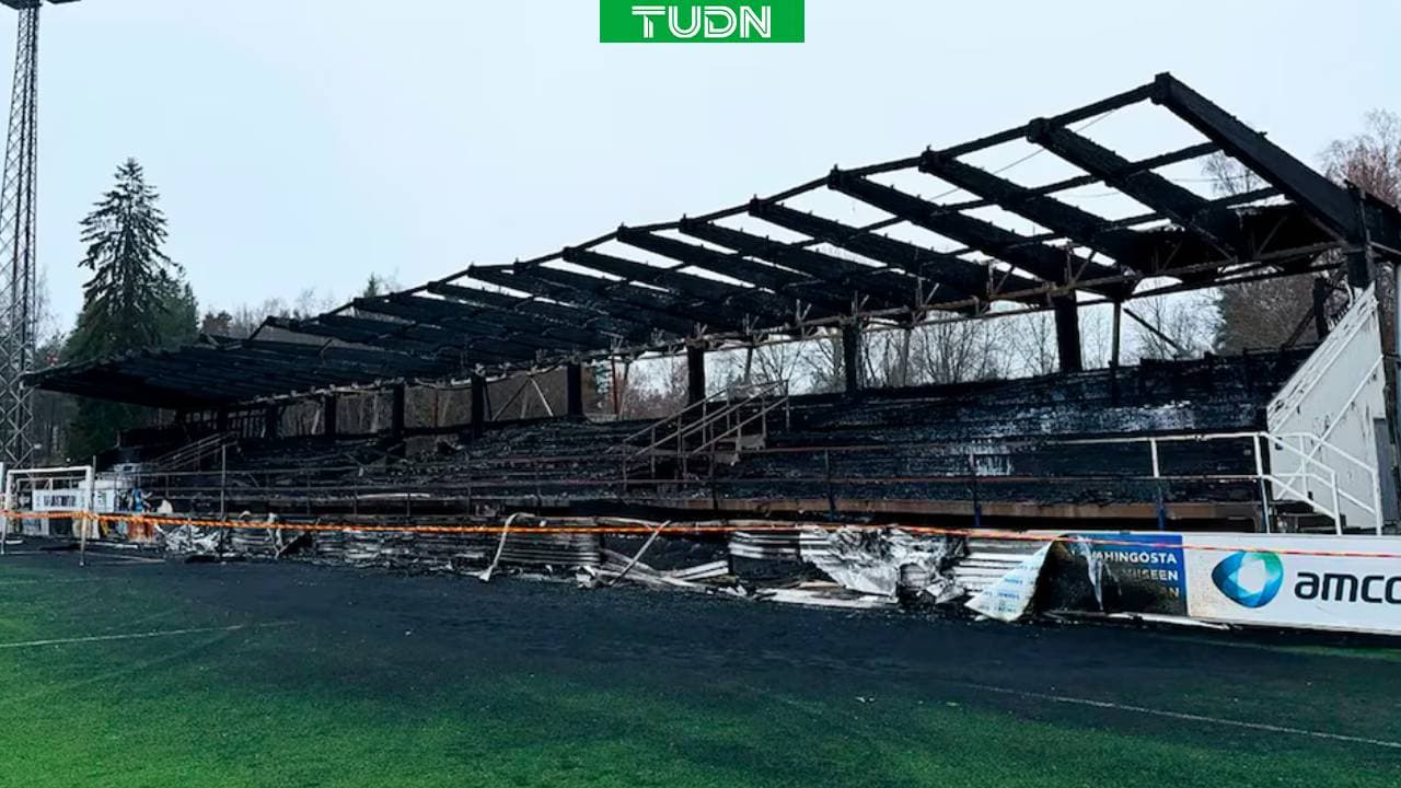 ¡Queman estadio de equipo de futbol de Finlandia, tras descenso!