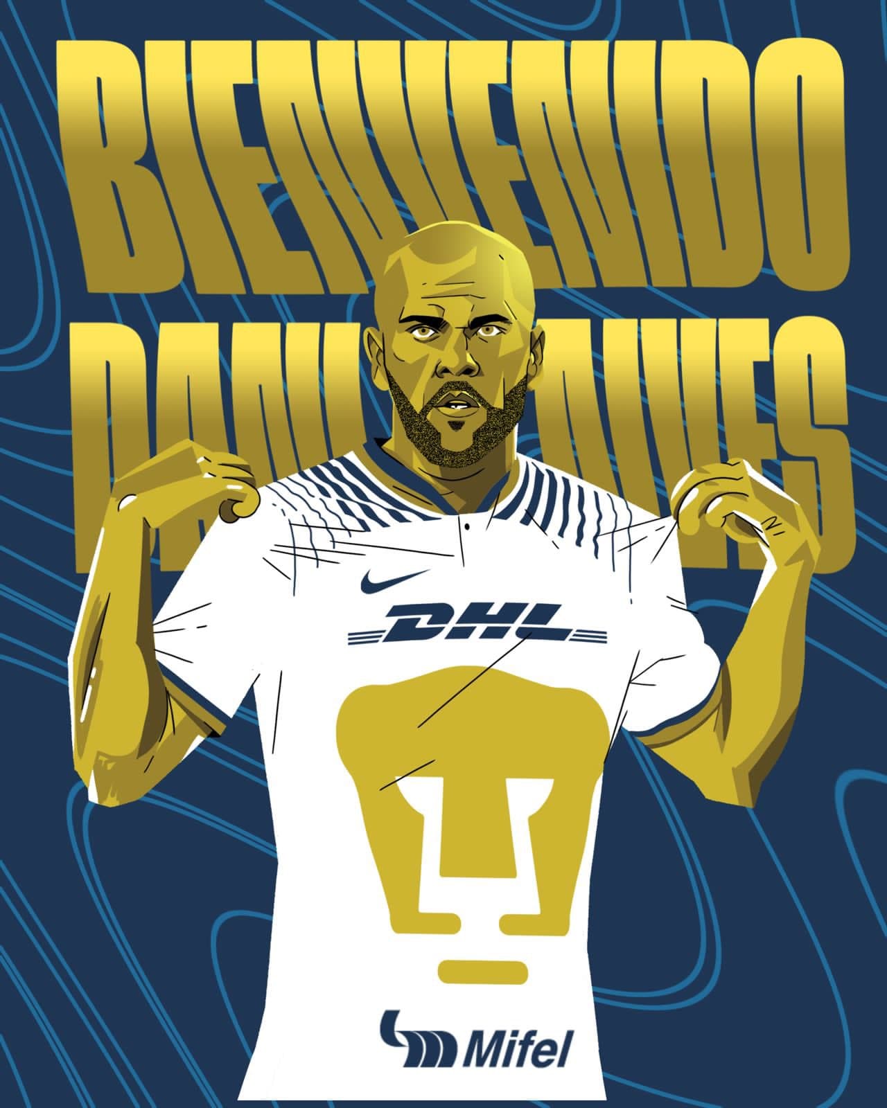 Con esta imagen Pumas hizo oficial el fichaje de Dani Alves.