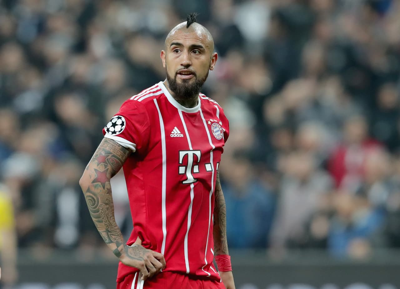 ISTANBUL, TURKEY - MARCH 14: Arturo Vidal of FC Bayern Muenchen looks on during the UEFA Champions League Round of 16 Second Leg match Besiktas and Bayern Muenchen at Vodafone Park on March 14, 2018 in Istanbul, Turkey. (Photo by Alexander Hassenstein/Bongarts/Getty Images)