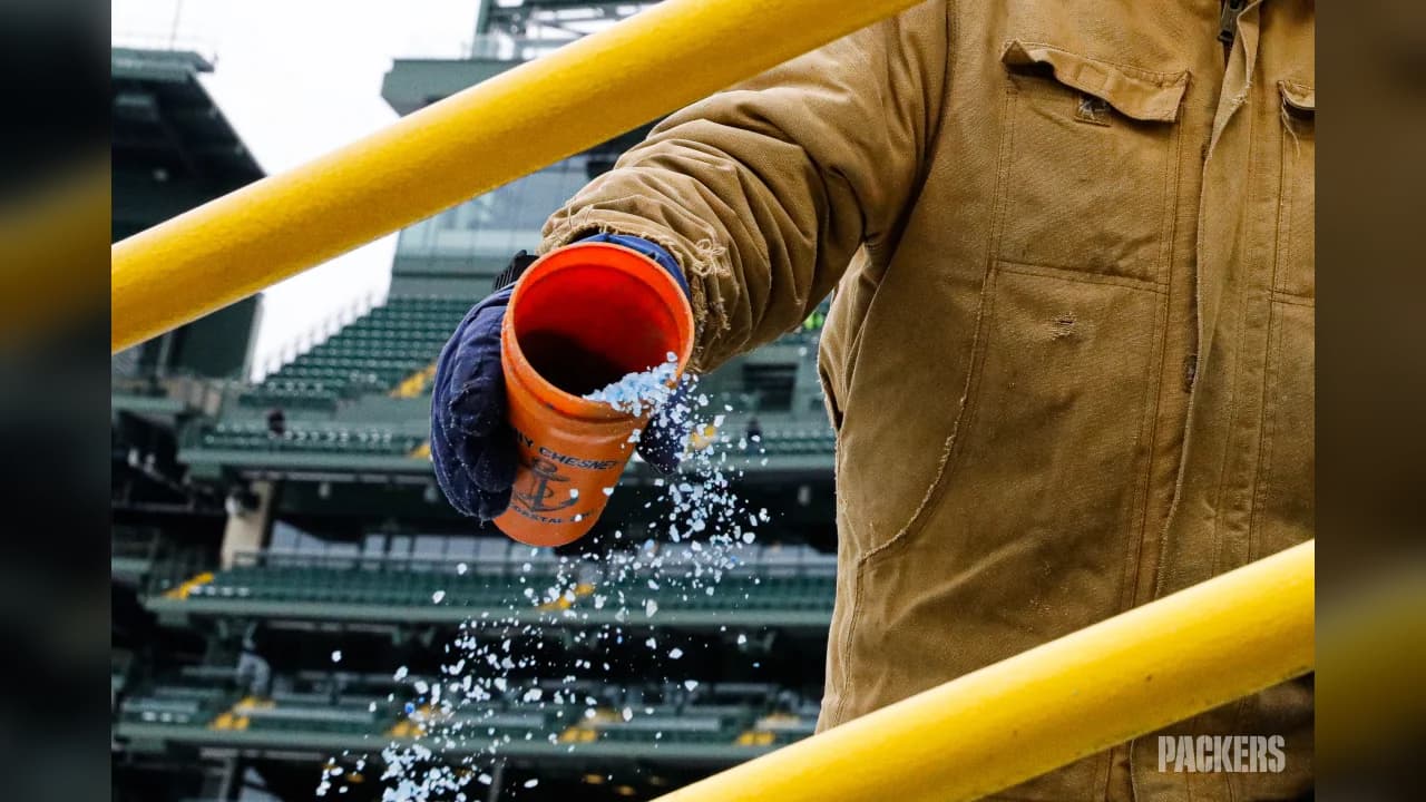 Así lució esta mañana Lambeau Field dias antes del juego entre Packers y Seahawks.