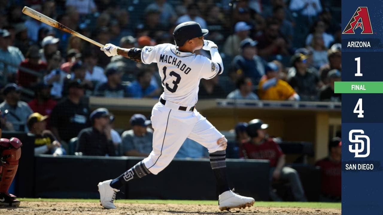 Manny Machado, el hombre de los 300 millones de dólares está empezando a desquitar el sueldo al conectar su primer jonrón con los Padres que le dio la victoria a San Diego sobre los Arizona Diamondbacks.