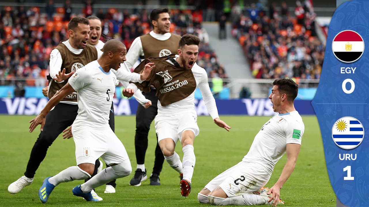 In extremis, José María Giménez le dio los tres puntos a Uruguay sobre Egipto