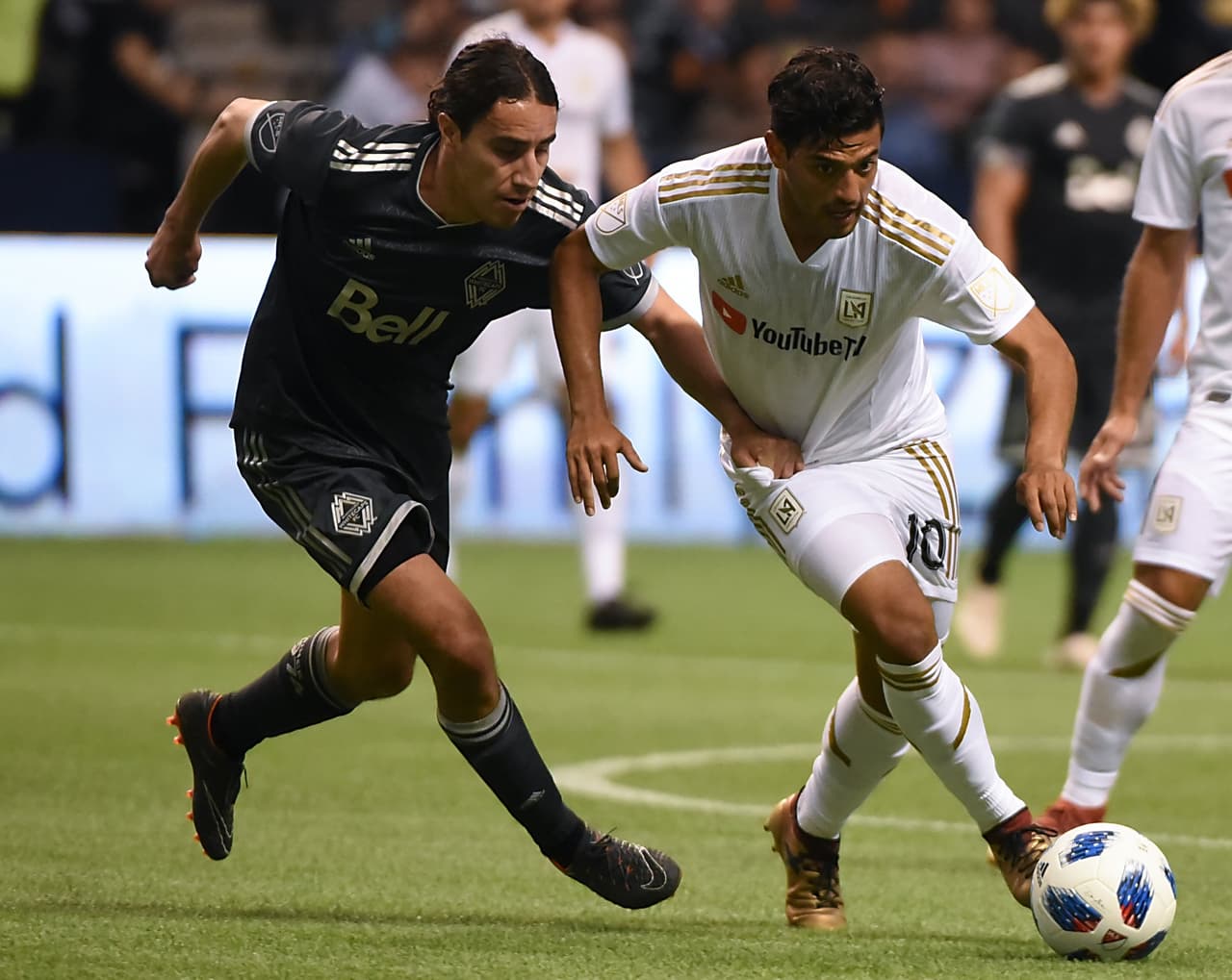 Suma y sigue. Carlos Vela anotó el primer gol de LAFC en la victoria frente a Vancouver Whitecaps y ya suma cuatro tantos en la MLS. (USA Today Images)
