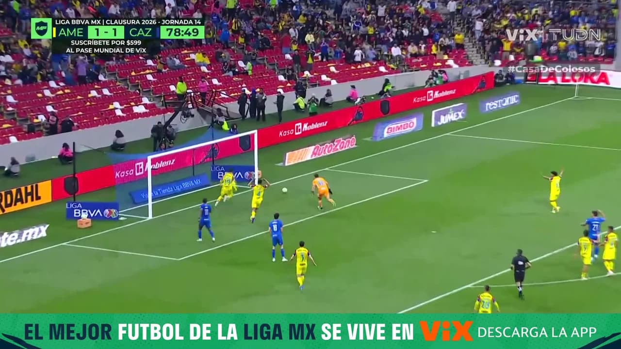 ¡Vaya susto para el América, la jugada de Jeremy se quedó muy cerca de entrar a portería!