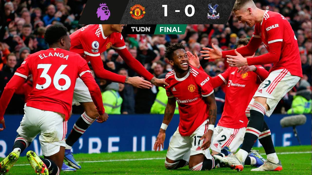 Fred celebra el gol que le da la victoria al Manchester United sobre el Crystal Palace.