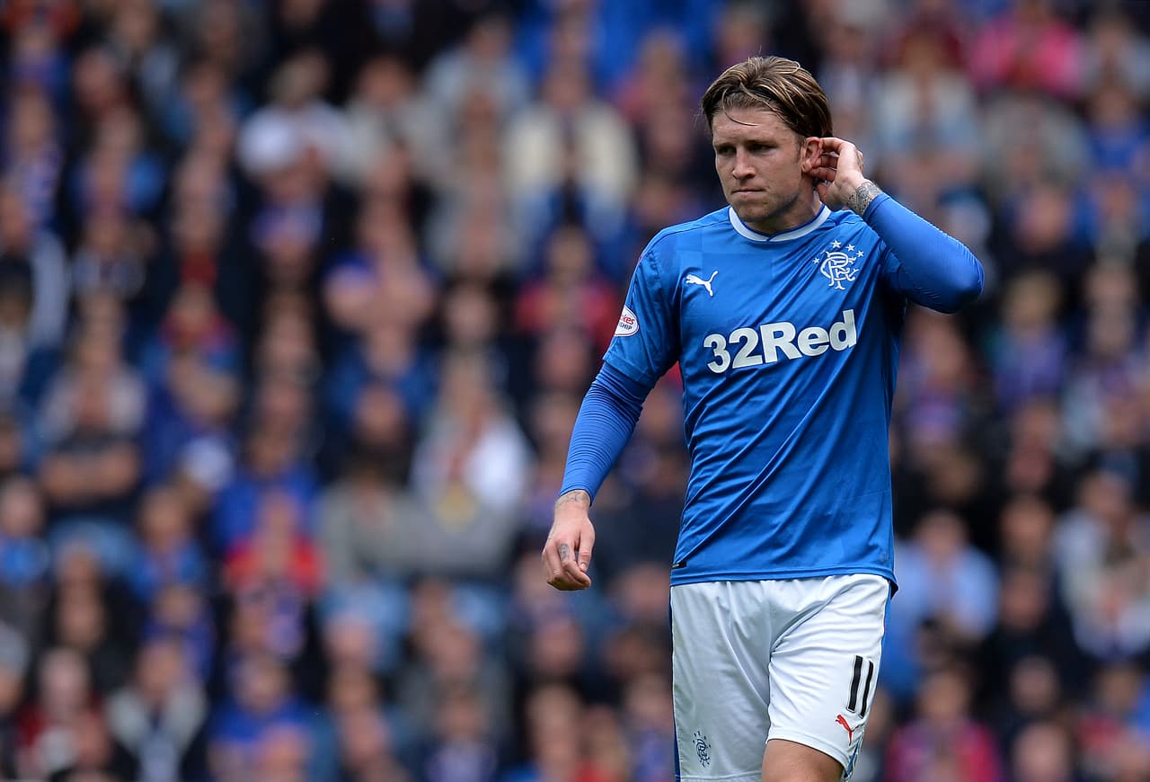 GLASGOW, SCOTLAND - AUGUST 12: Josh Windass of Rangers in action during the Ladbrokes Scottish Premiership match between Rangers and Hibernian at Ibrox Stadium on August 12, 2017 in Glasgow, Scotland. (Photo by Mark Runnacles/Getty Images)