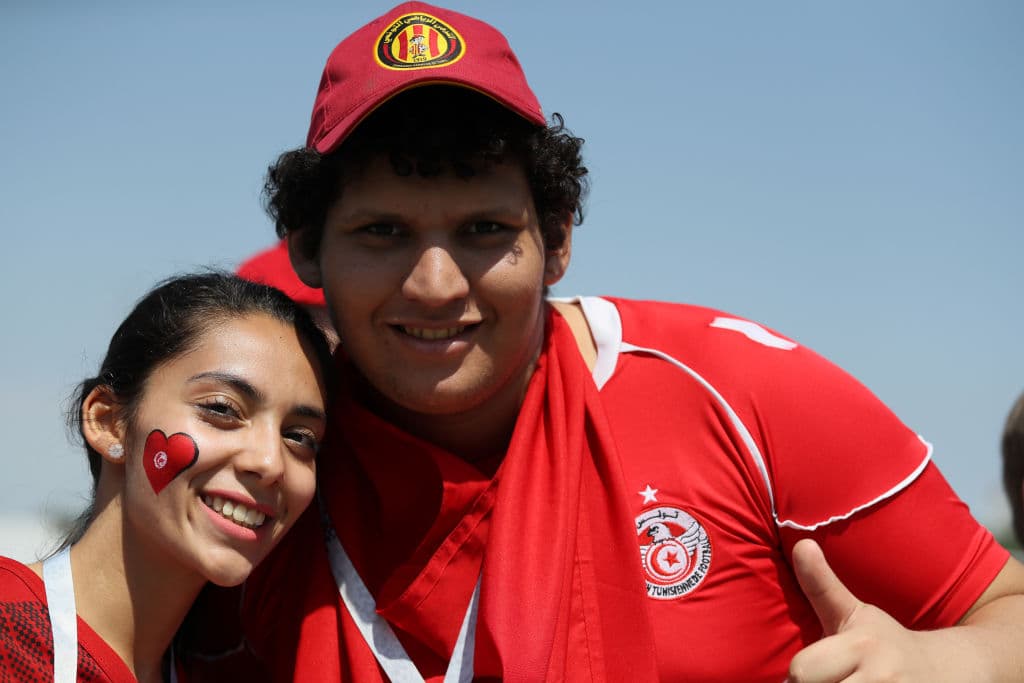 El color de los hinchas de Bélgica y Túnez fue parte de la fiesta de ambos países en su segunda salida en partido del grupo G del Mundial de Rusia 2018.