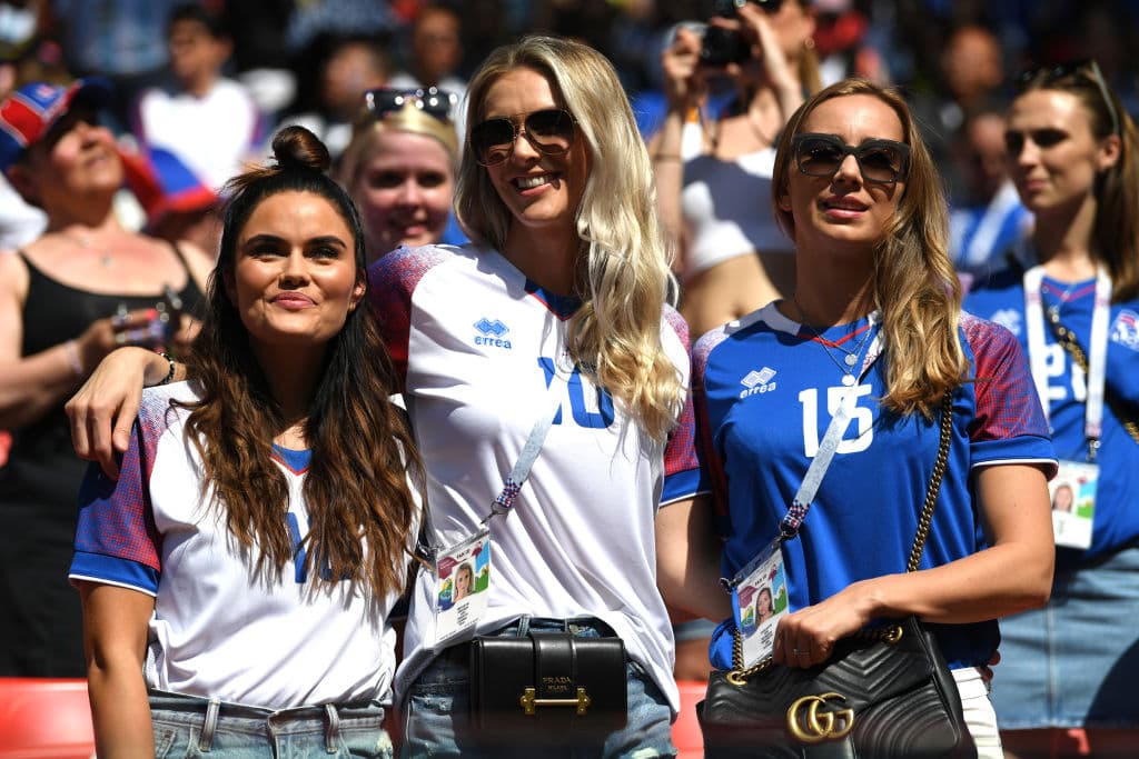 MOSCOW, RUSSIA - JUNE 16: Iceland fans enjoy the pre match atmosphere prior to the 2018 FIFA World Cup Russia group D match between Argentina and Iceland at Spartak Stadium on June 16, 2018 in Moscow, Russia. (Photo by Matthias Hangst/Getty Images)
