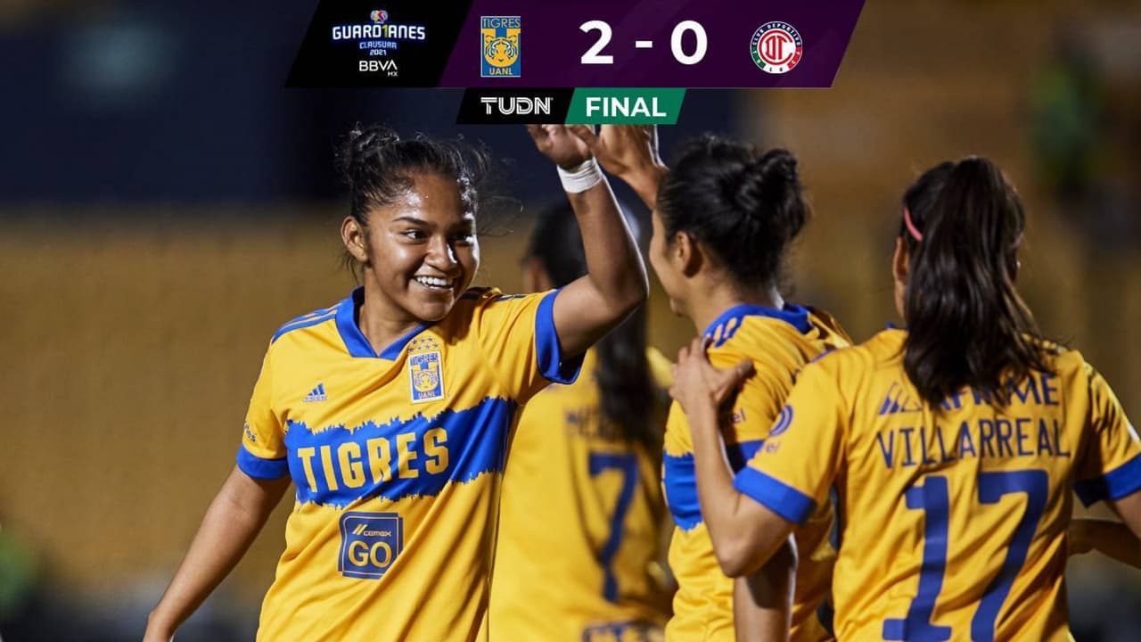 Tigres derrota 2-0 al Toluca con facilidad y retoma subliderato