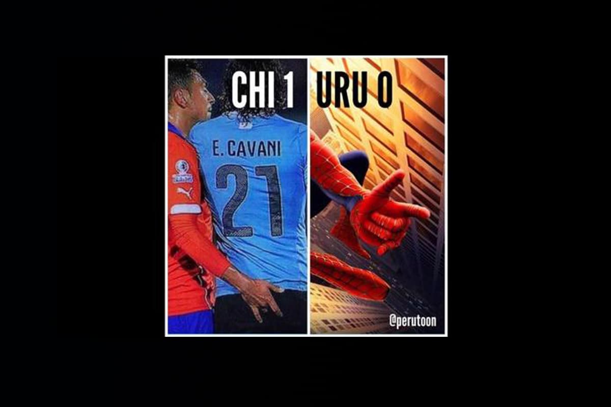 Mira los mejores memes del 'dedazo' de Gonzalo Jara a Edinson Cavani en el partido Chile-Uruguay en cuartos de final de la Copa América 2015 (Twitter).
