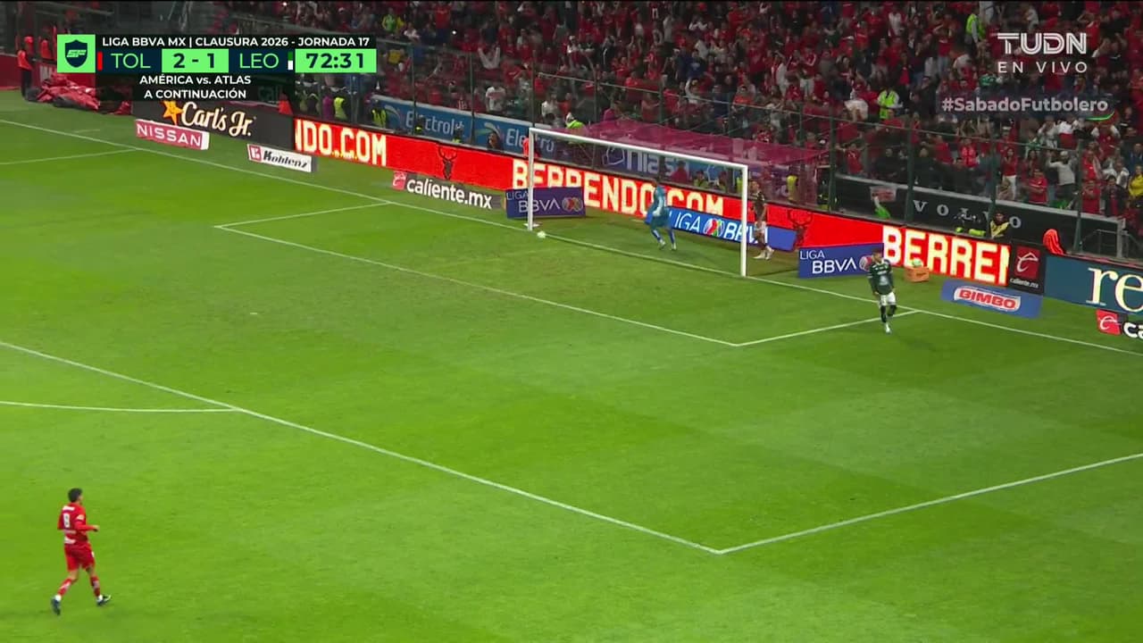 ¡GOL!  anota para Toluca. Jorge Díaz