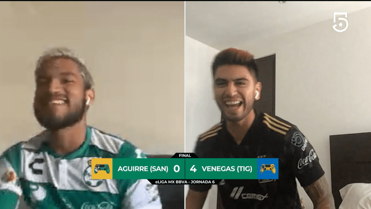 Gran actuación de Francisco Venegas otorga primer triunfo a Tigres en eLiga MX ante el poderoso Santos que no metió ni las manos.