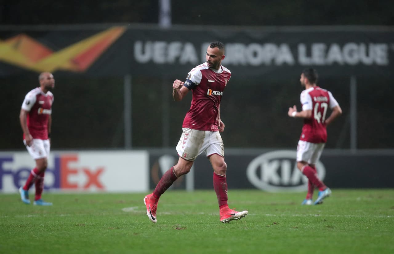 Fransergio del Braga celebra su gol ante Wolverhampton.