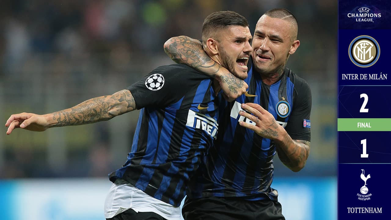 Gracias a Icardi y Vecino, Inter de Milán superó al Tottenham en casa y sin merecerlo