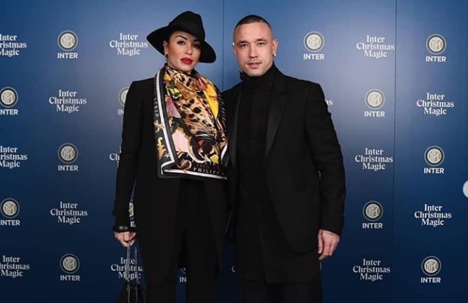 Claudia Nainggolan y su esposo, el futbolista del Inter de Milán, Radja.