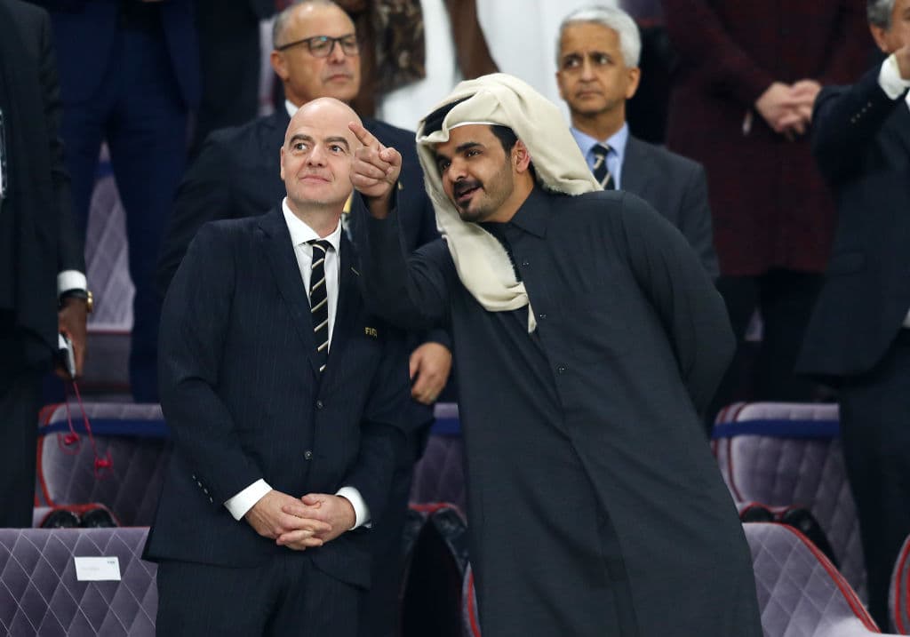 Gianni Infantino, presidente de la FIFA previo a la final Liverpool FC contra el CR Flamengo.