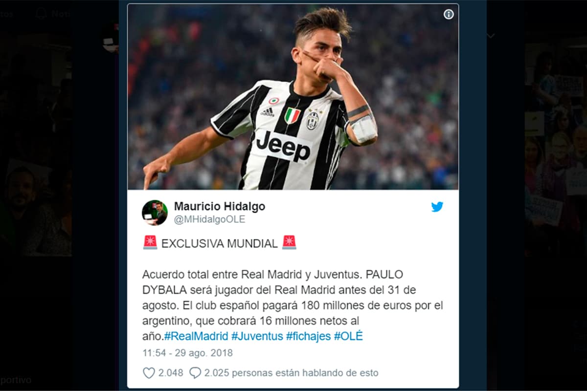 Todo comenzó con la cuenta de un supuesto periodista del diario argentino Olé.