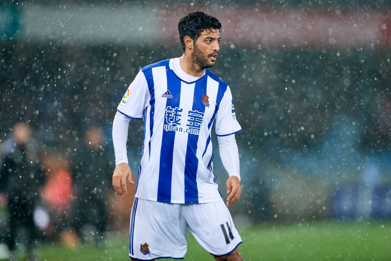La Liga - Jornada 33 - Real Sociedad 1-0 Deportivo La Coruña: Carlos Vela fue titular con el conjunto de San Sebastián y salió al minuto 73. Suma 31 partidos y 27 de ellos como titular.