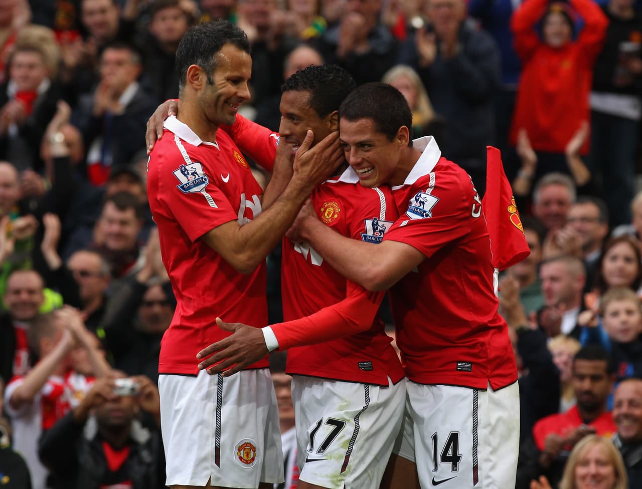 Chicharito, si bien fue recibido como un jugador importante en el equipo, tenía a jugadores de mucha jerarquía como sus líderes.