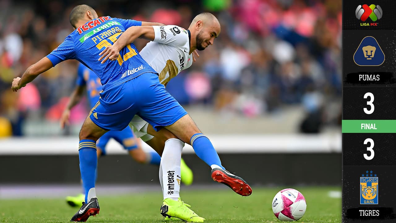 Pumas y Tigres empatan en uno de los mejores partidos de todo el Apertura 2018