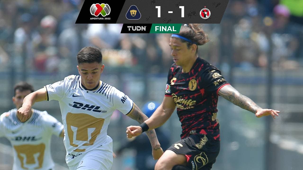Pumas rescata empate ante Tijuana en su debut en el Apertura 2022