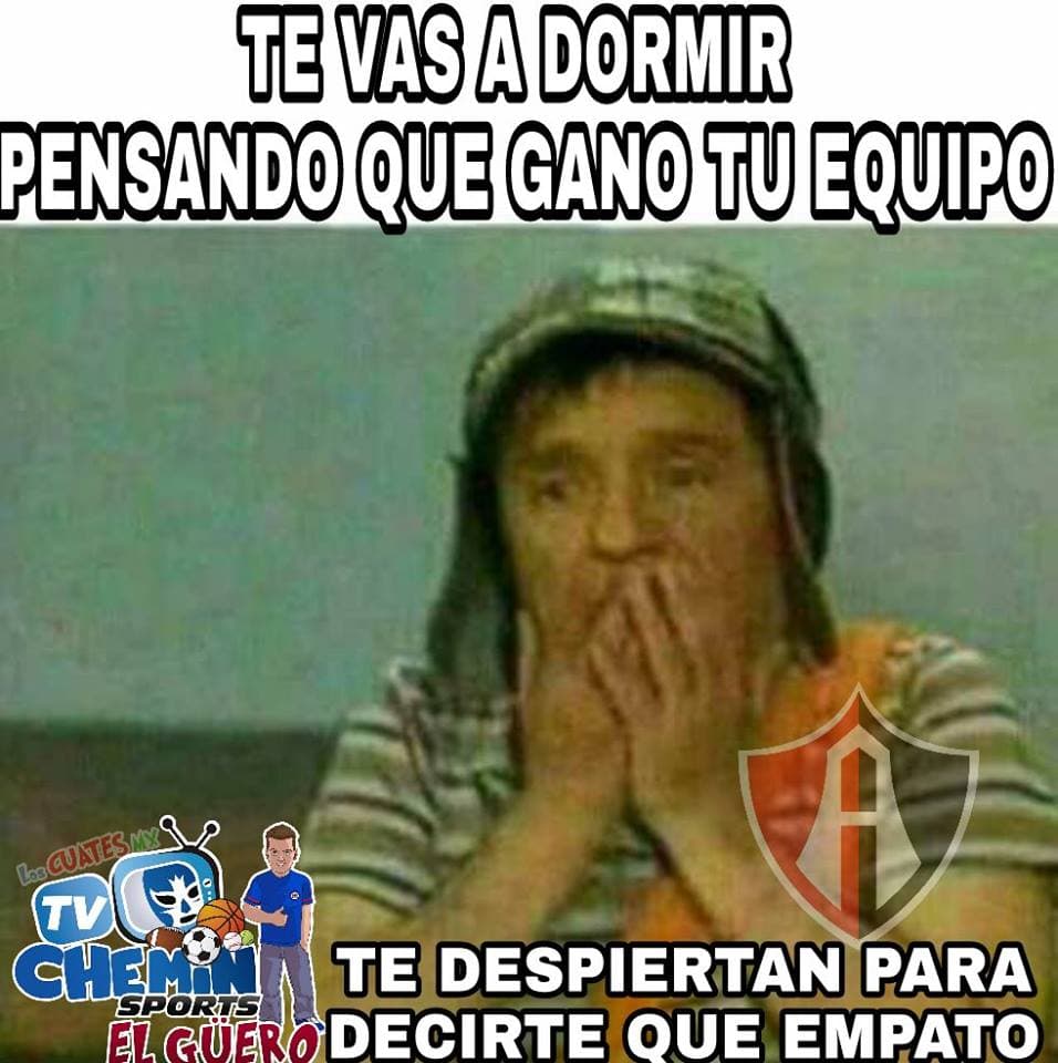 Las redes sociales no perdonan y si te dejas empatar en el último minuto como el Atlas, sabes que serás protagonista de los memes.