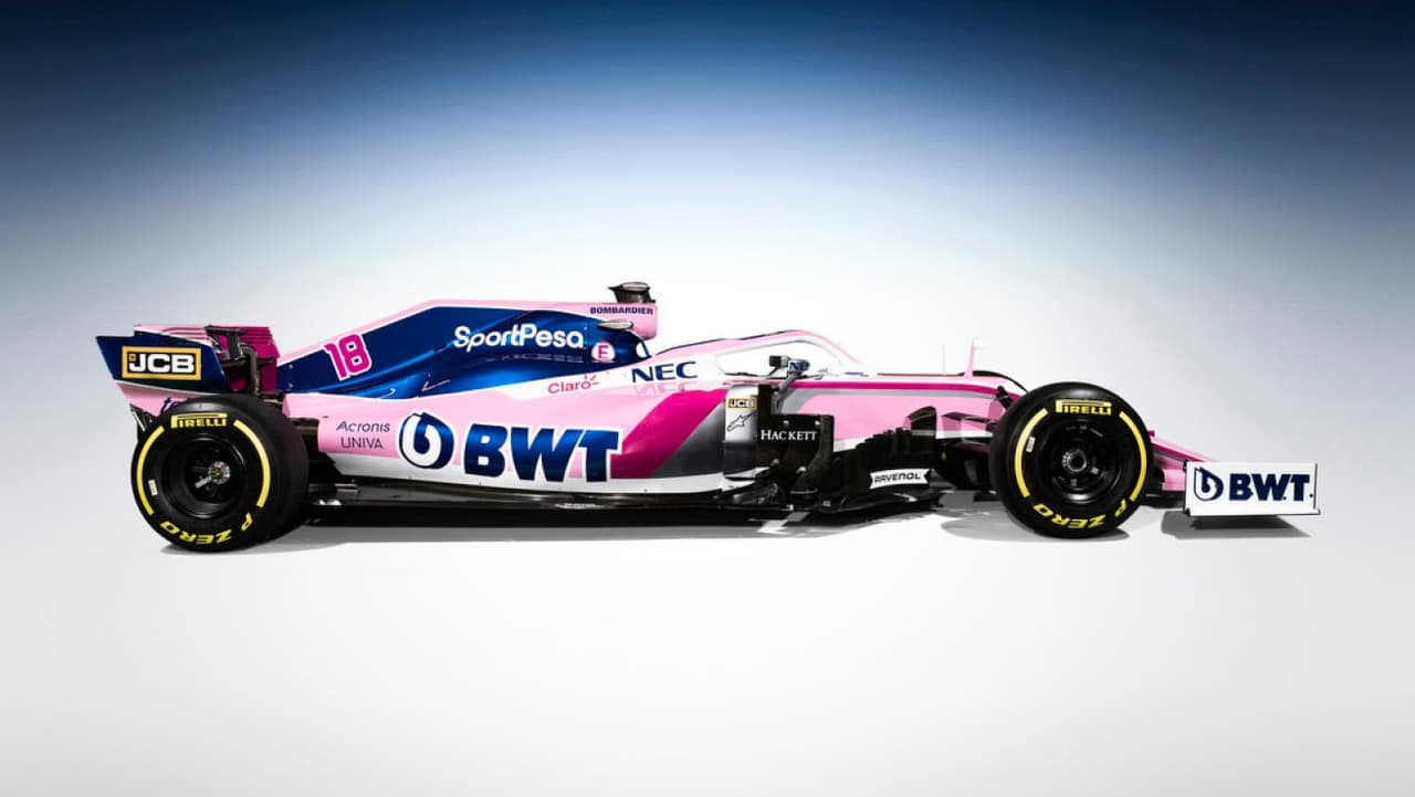 Con el final de Force India, llegó Racing Point a la Fórmula 1 con el mexicano Sergio 'Checo' Pérez, quien fue protagonista del lanzamiento del auto de esta nueva escudería para el 2019. Si bien cambió de nombre, los color principal siguie siendo el rosado.