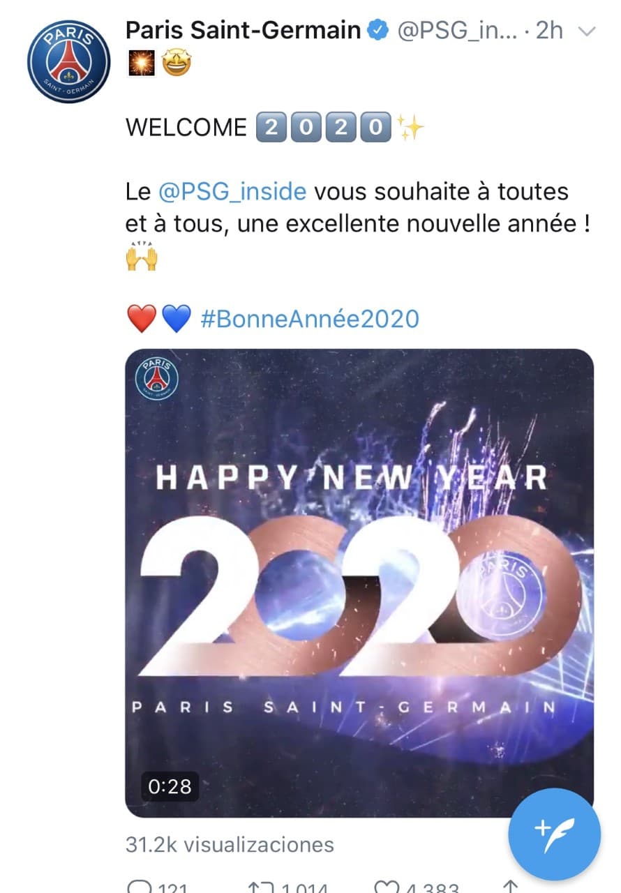 Jugadores entrenadores y clubes desean un gran 2020 a todos sus aficionados.