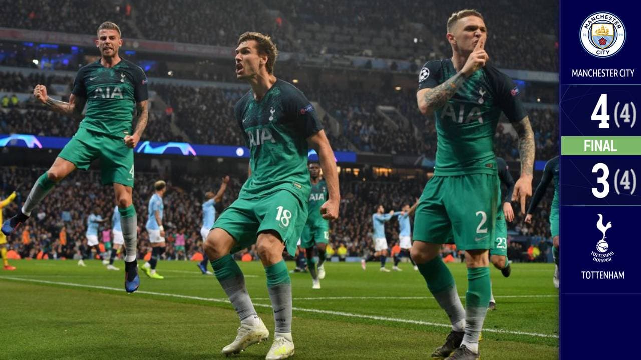 En un partido lleno de emociones, el Tottenham eliminó al City y se clasificó a las Semifinales