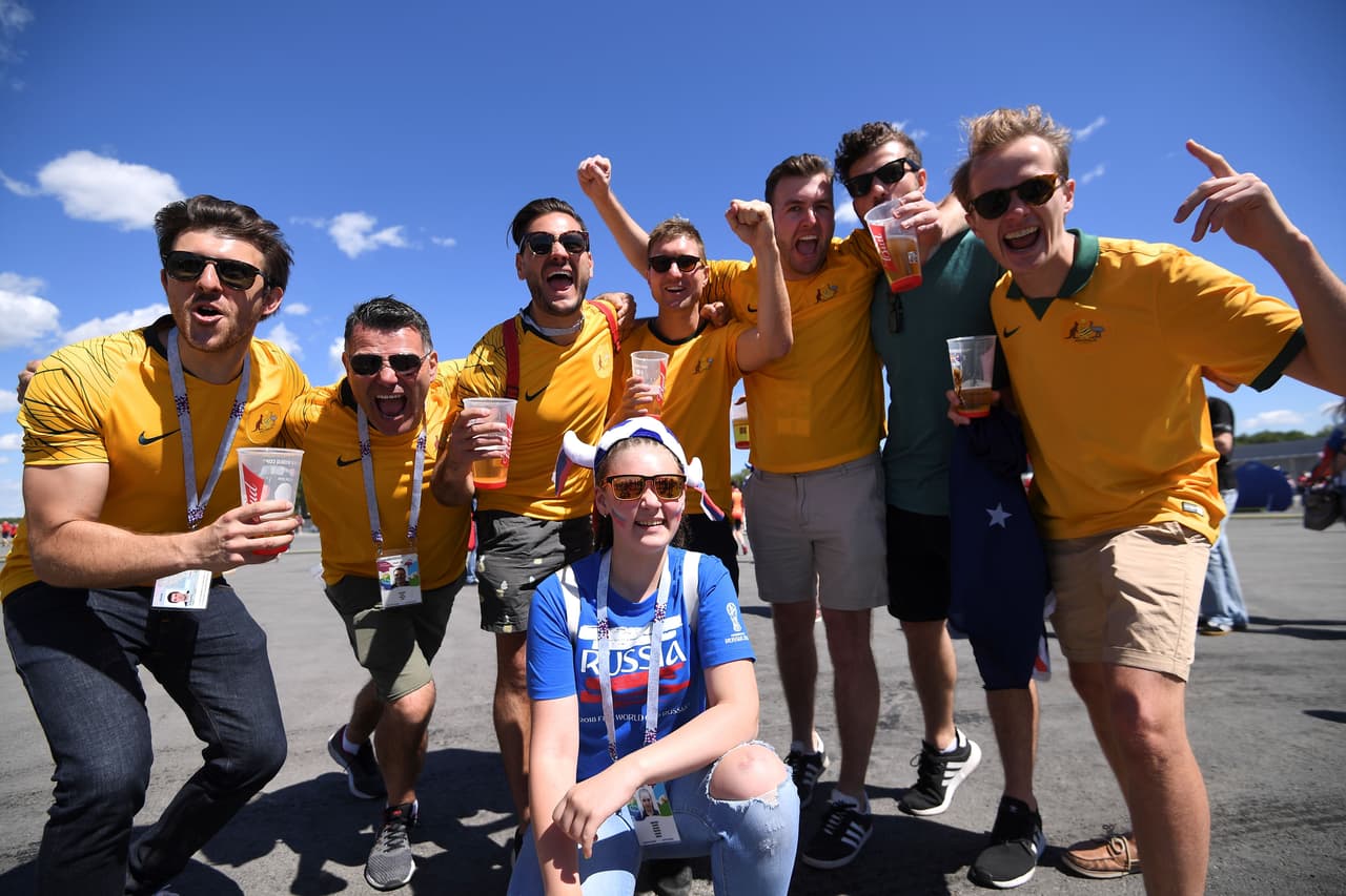 Los fanáticos pusieron todo su colorido y buena energía para el partido entre Dinamarca y Australia por el grupo C, en su segunda aparición en el Mundial de Rusia 2018.