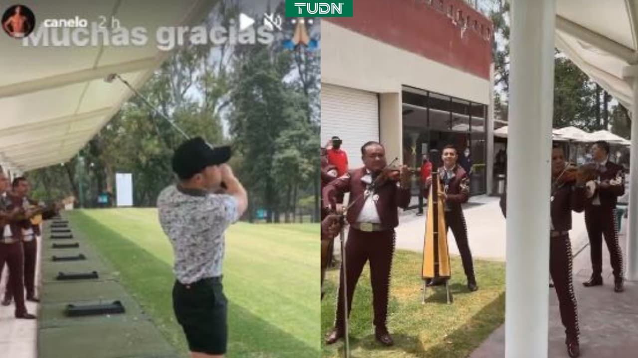 Canelo festeja su victoria con golf y al ritmo del mariachi