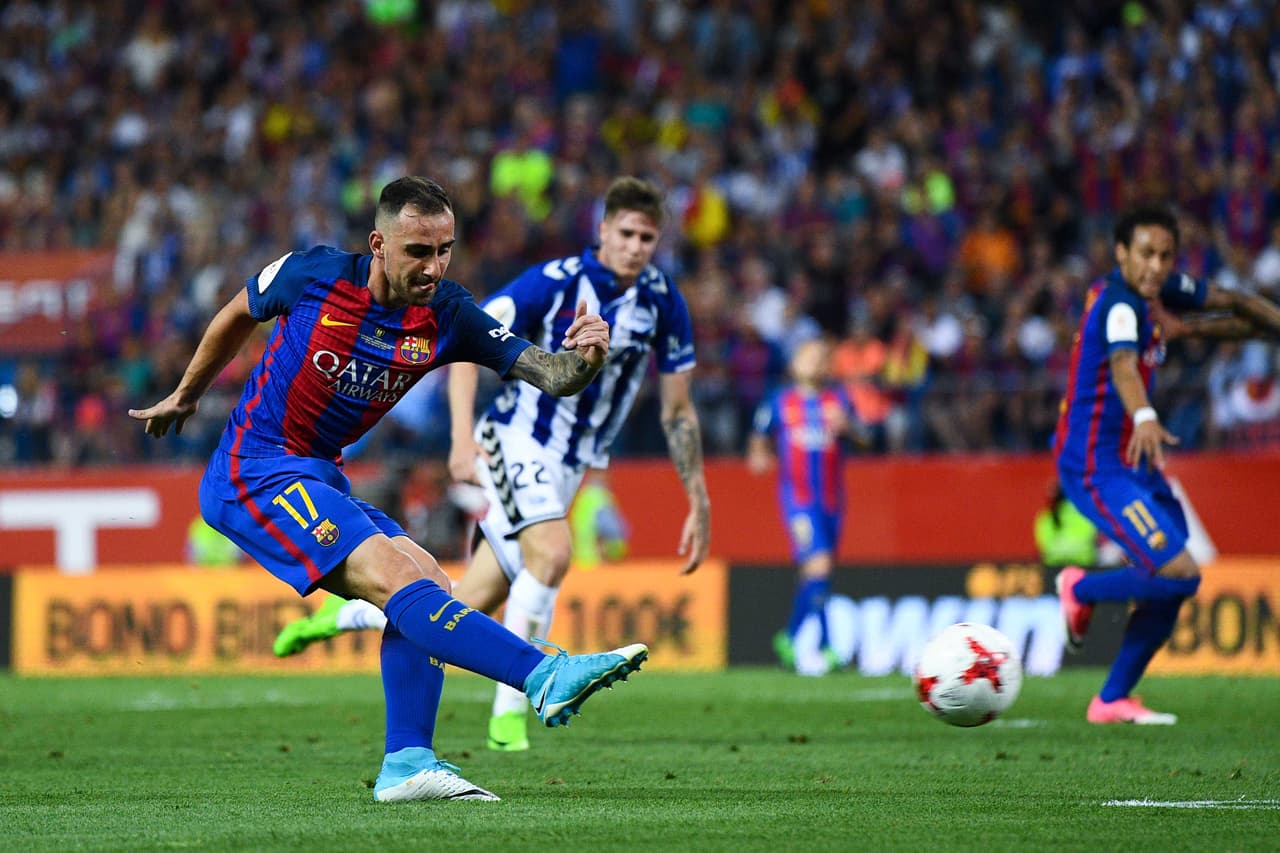 Antes de finalizar el primer tiempo, Francisco Alcácer puso el 3-1 a favor de Barcelona.