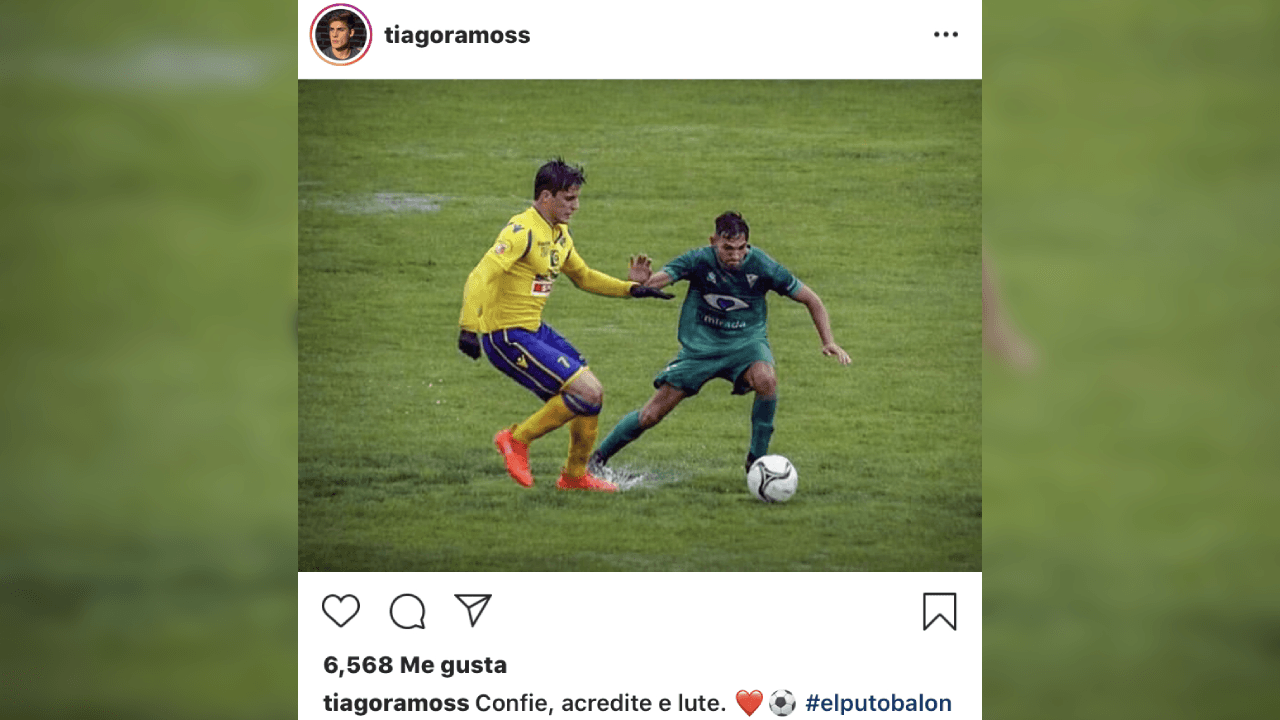 Thiago tiene una gran cantidad de fotografías suyas mostrando su amor por el futbol y por mantener una forma 'fit'.