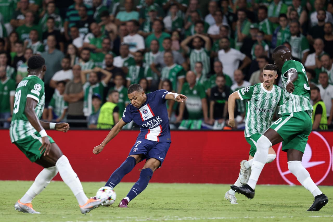 Maccabi Haifa 1-3 PSG. Goles de la famosa 'MNM' para remontar en Israel con la exhibición de Messi, Neymar y Mbappé.