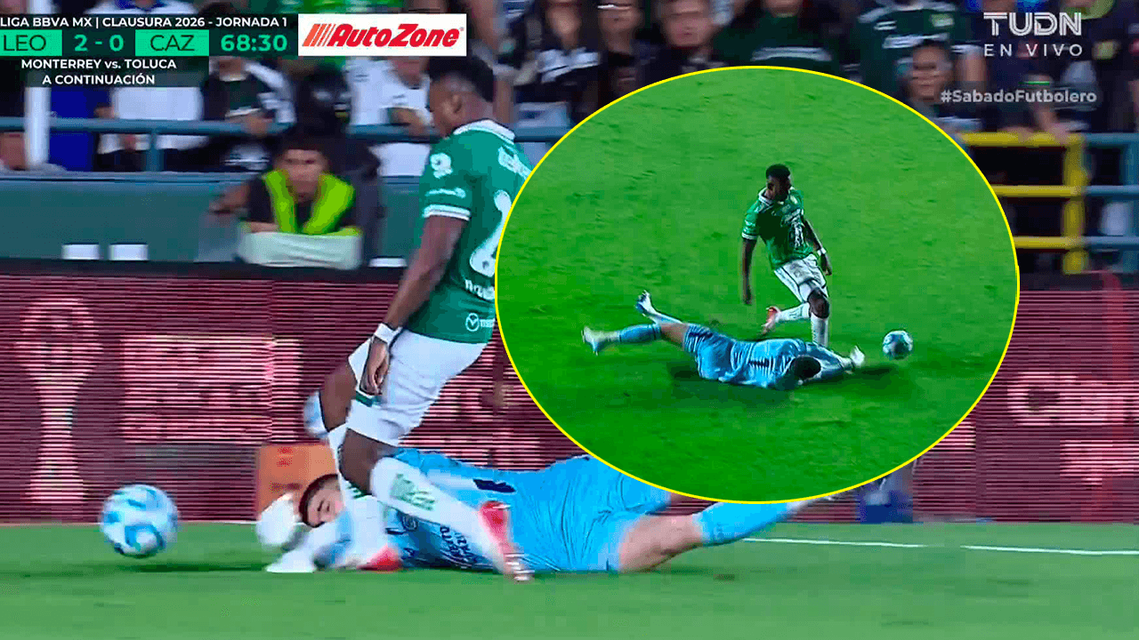 ¡Se enciende la polémica en León! ¡Gudiño derriba a Cambindo y no se marca nada!