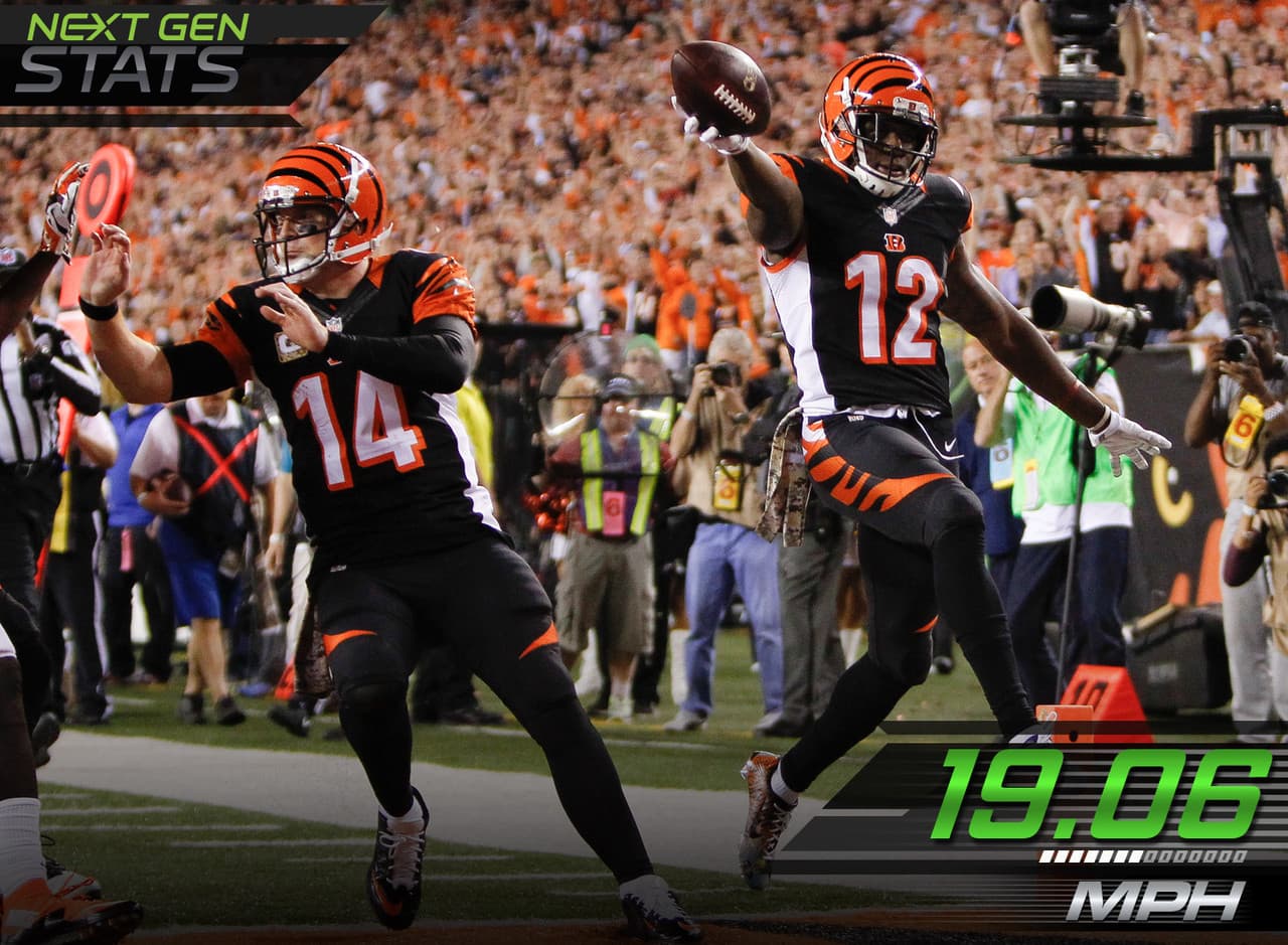 2.- El 'Rifle Rojo' corredor.- Andy Dalton llegó a las 19.06 millas por hora como el líder bloqueador de la reversible de 25 yardas para touchdown por acarreo de Mohamed Sanu, más rápido que cualquier defensivo de los Browns en esa jugada. Esa fue la décima velocidad más alta de un quarterback en cualquier jugada de esta semana.