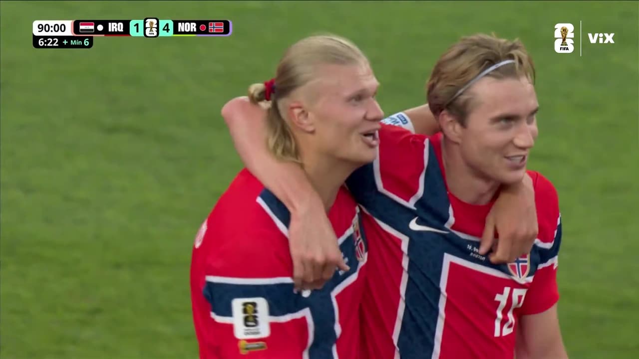 ¡Goleada noruega! Thorstvedt marca el cuarto con asistencia de Haaland