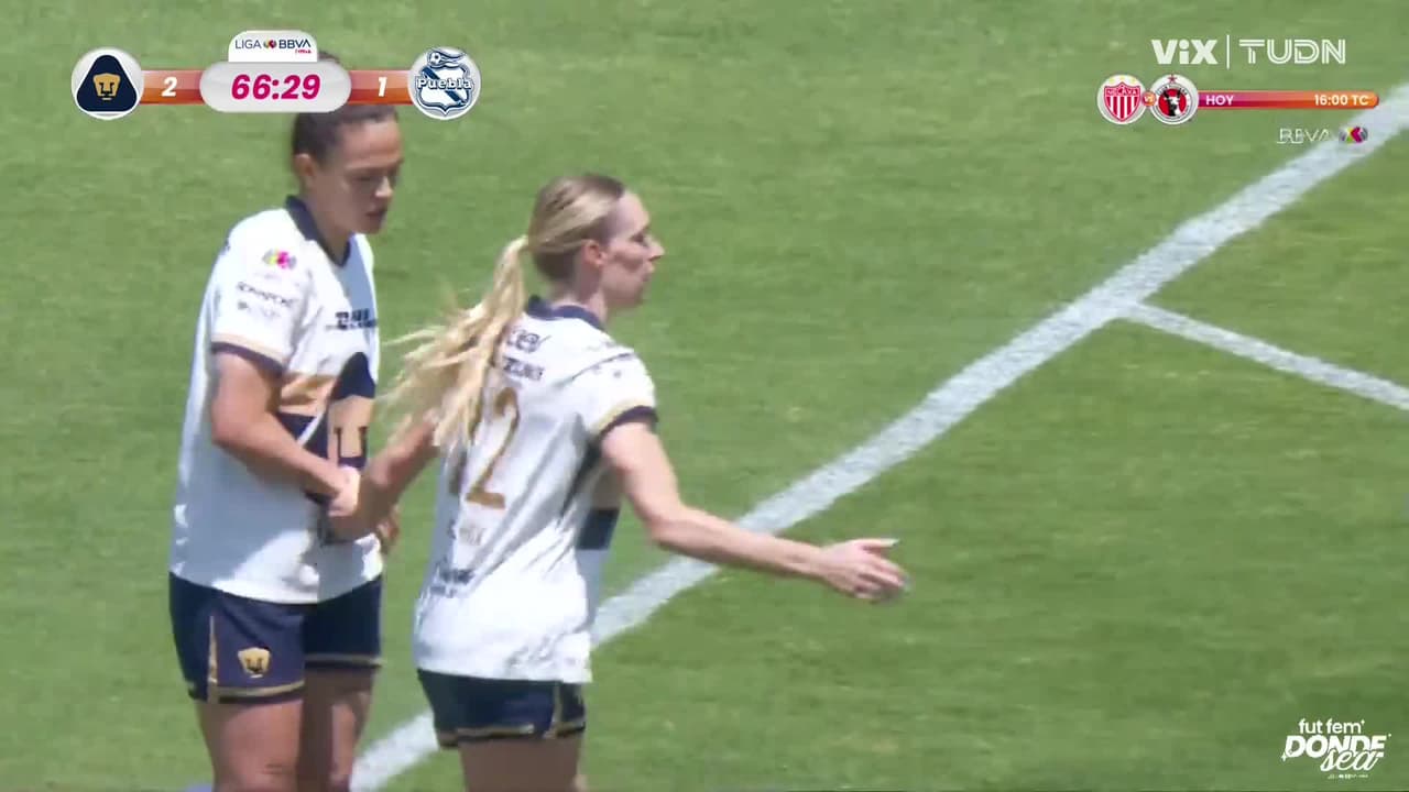 ¡Gol de Pumas! ¡Gol de Hix! Cabezazo letal para poner el 2-1 en el marcador