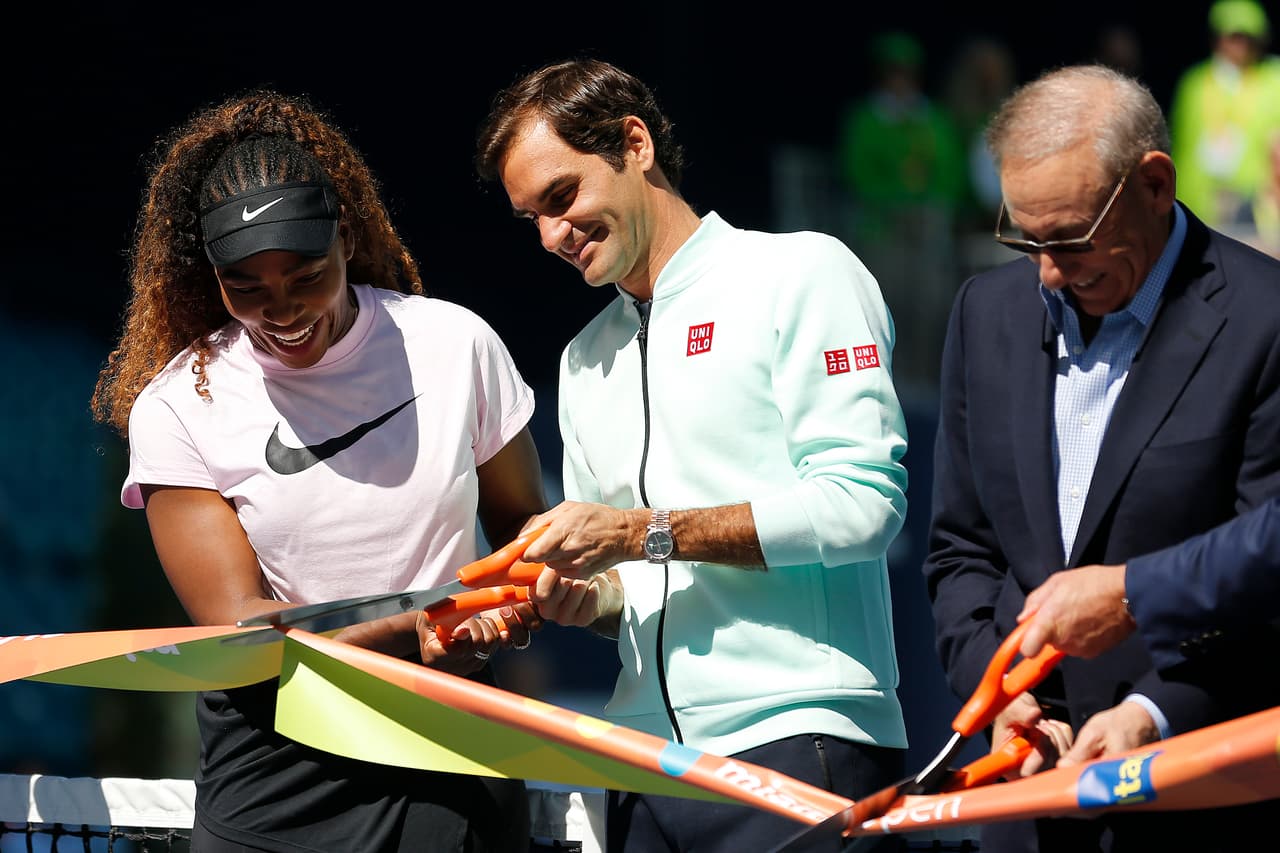 Roger Federer, Novak Djokovic, Serena Williams y Naomi Osaka fueron protagonistas en el Hard Rock Stadium en la ceremonia de inauguración del Miami Open, segundo Masters 1000 de la temporada.