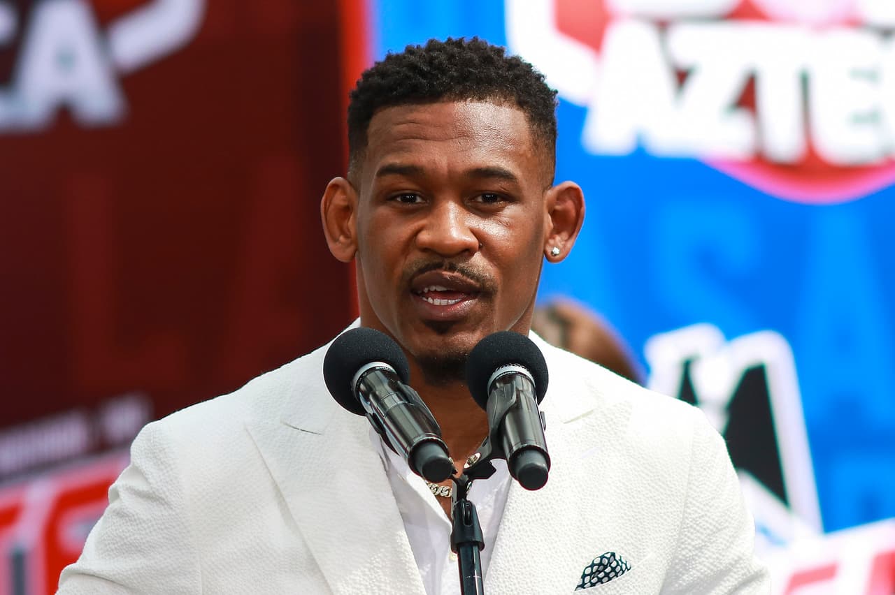 Daniel Jacobs durante la conferencia de prensa llevada a cabo en Ciudad de México.