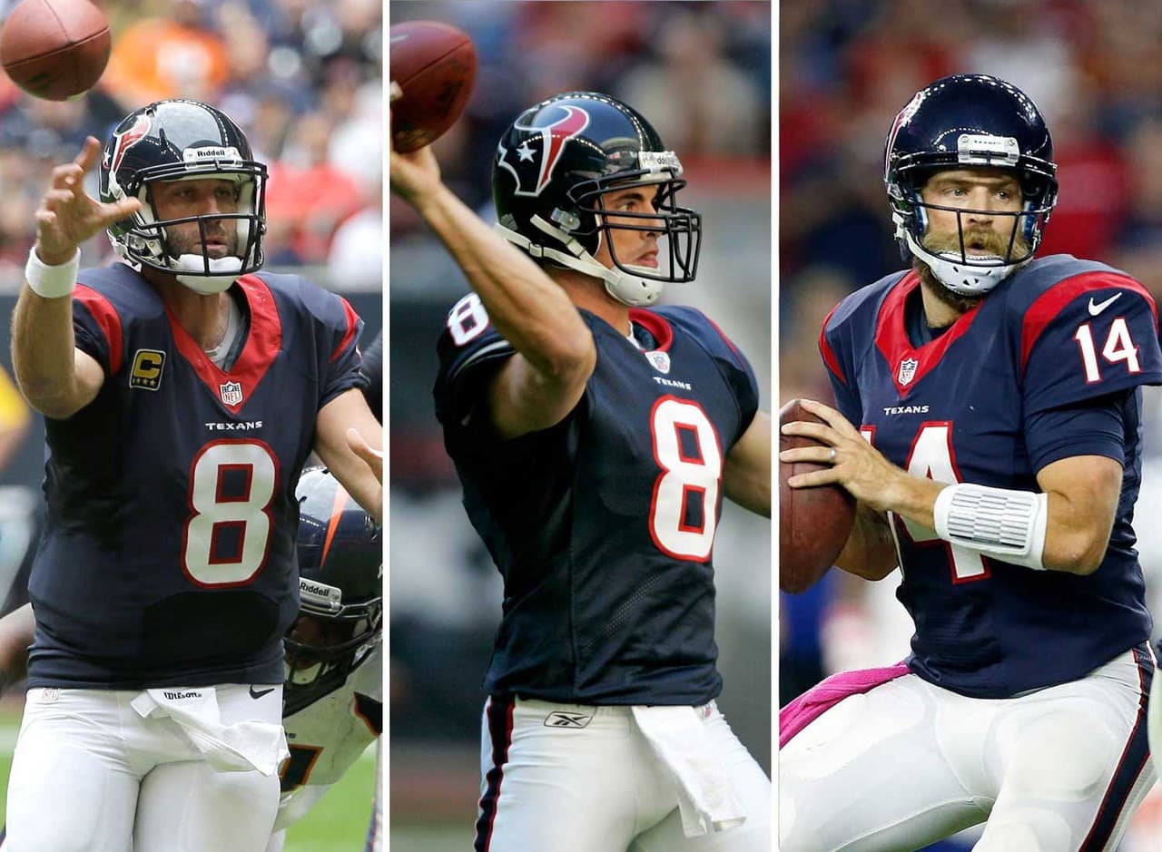 En 2015, la NFL es una liga de quarterbacks. Pero, ¿qué equipo tiene la mayor tradición en la posición? Tratamos de responder esto identificando a los tres mejores pasadores en la historia de cada equipo y luego clasificarlos por trío, del más débil al más fuerte. #32 HOUSTON TEXANS: Matt Schaub, David Carr, Ryan Fitzpatrick (AP-NFL).