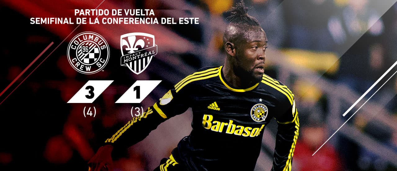 Columbus Crew venció 3-1 a Montreal Impact y avanzó a la Final de la Conferencia Este