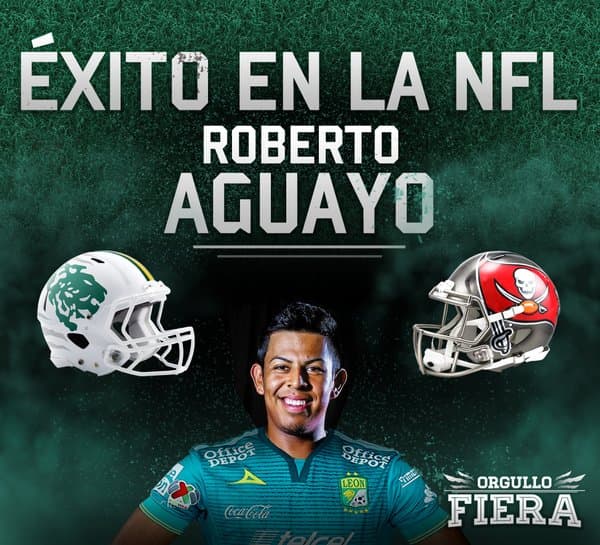 El club León de la Liga MX felicitó a Roberto Aguayo tras ser reclutado por los Buccaneers
