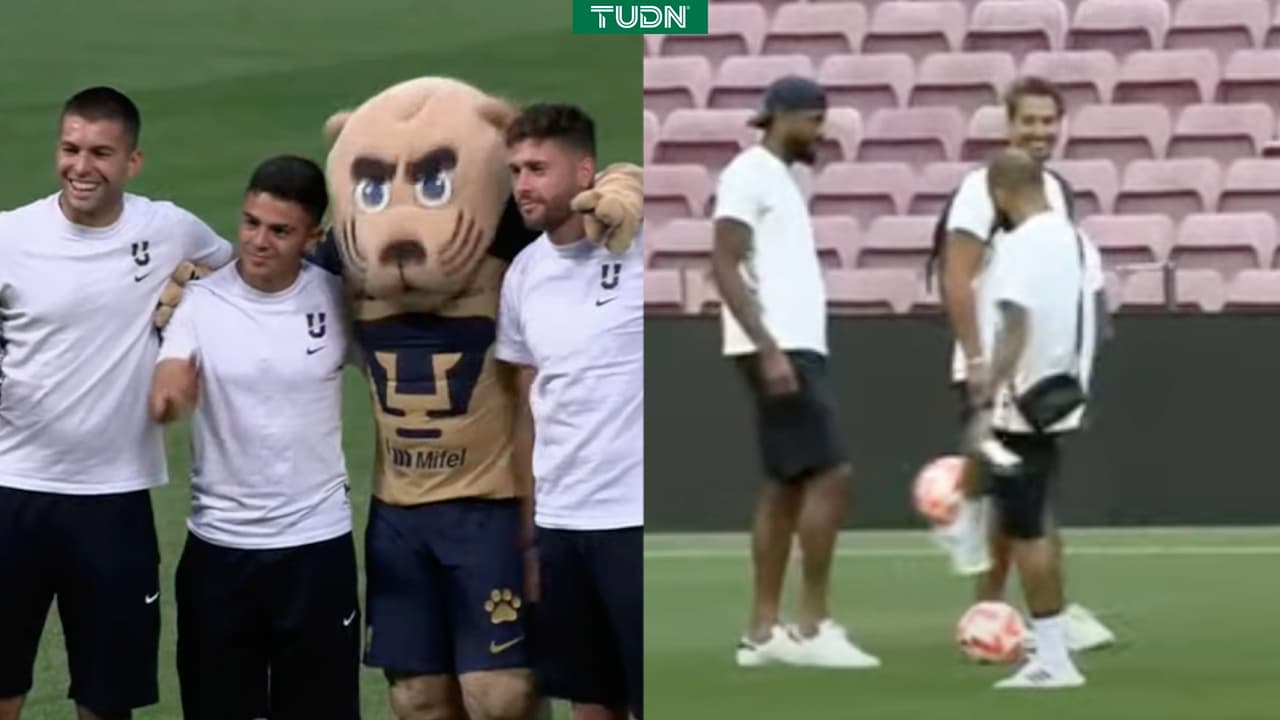 Pumas reconoce la cancha del Camp Nou para el juego ante Barcelona