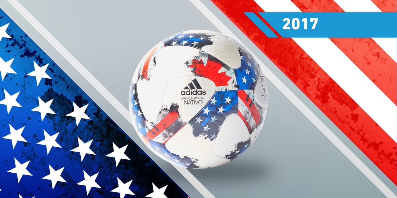 <b>2017:</b> La MLS es una liga que juegan clubes tanto de Estados Unidos como de Canadá, por lo que Adidas decidió darle cabida a las banderas de ambos países entrelazadas en una especie de figuras en estilo de cruz. Con ese balón harán su debut en la liga el Atlanta United del ‘Tata’ Martino y Minnesota United – sumando un total de 22 equipos en la MLS.