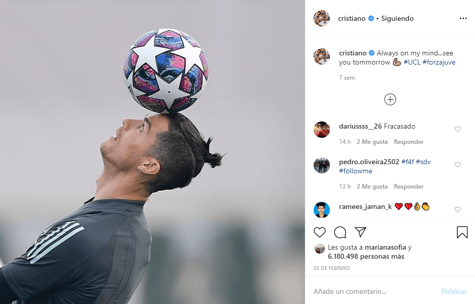 <b>Cristiano Ronaldo</b>
<br>El más popular de todos, pues tiene 214 mil millones de seguidores en Instagram.