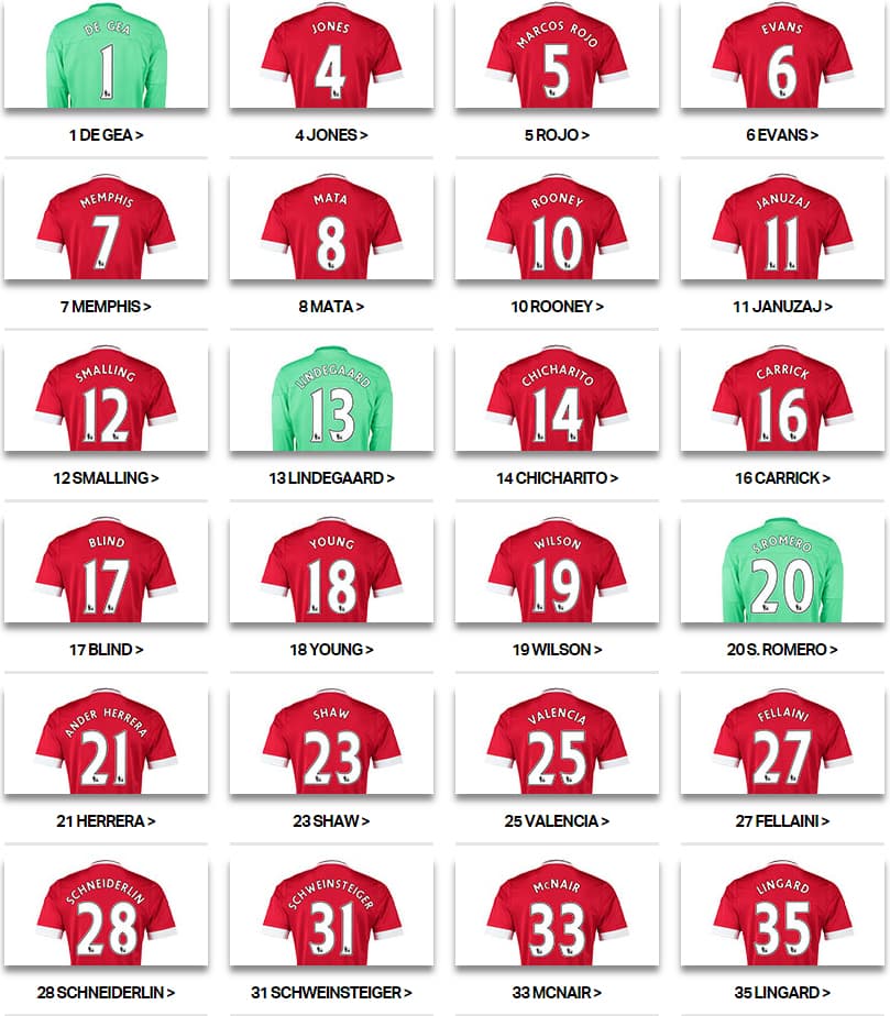 Estos son los números que usarán los Red Devils