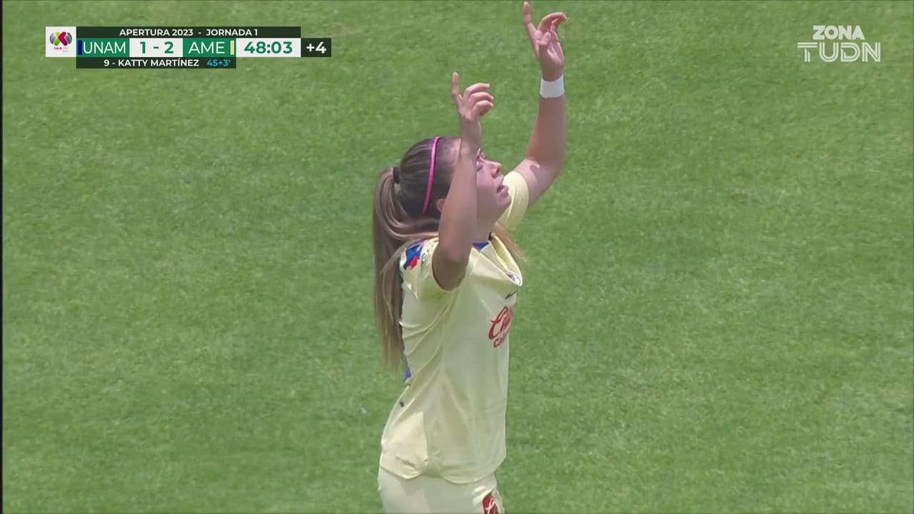 ¡Picotea el América! Katty Martínez abulta la ventaja 1-2 sobre Pumas